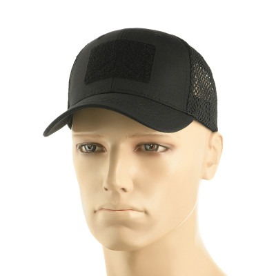 M-Tac Mesh Flex Ripstop Baseball Cap with Velcro Beisbolo kepuraitė su tinkleliu ir Velcro juosta priekyje, Juoda