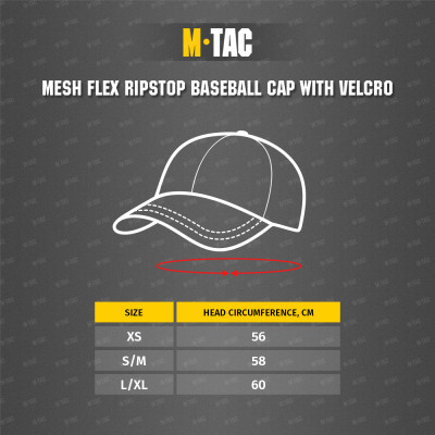 M-Tac Mesh Flex beisbolo kepuraitė su tinkleliu ir Velcro