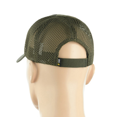 M-Tac Mesh Flex Ripstop Baseball Cap with Velcro Beisbolo kepuraitė su tinkleliu ir Velcro juosta priekyje, Army Olive