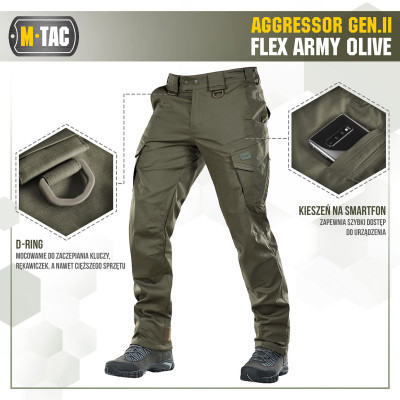 M-Tac Aggressor Gen.II Flex kelnės, Rip-Stop su teflonu