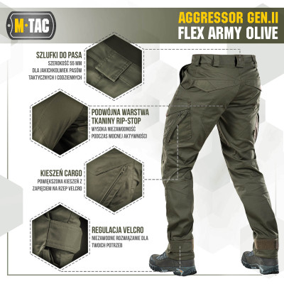 M-Tac Aggressor Gen.II Flex kelnės, Rip-Stop su teflonu