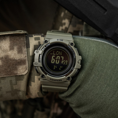M-Tac Watch Tactical Compass 2233 – laikrodis su kompasu, Ranger Green