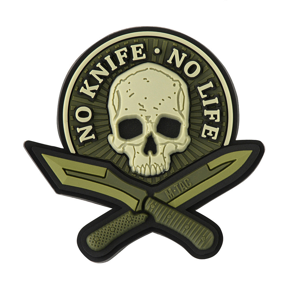 M-Tac Patch No Knife - No Life 3D PVC Antsiuvas, Olive