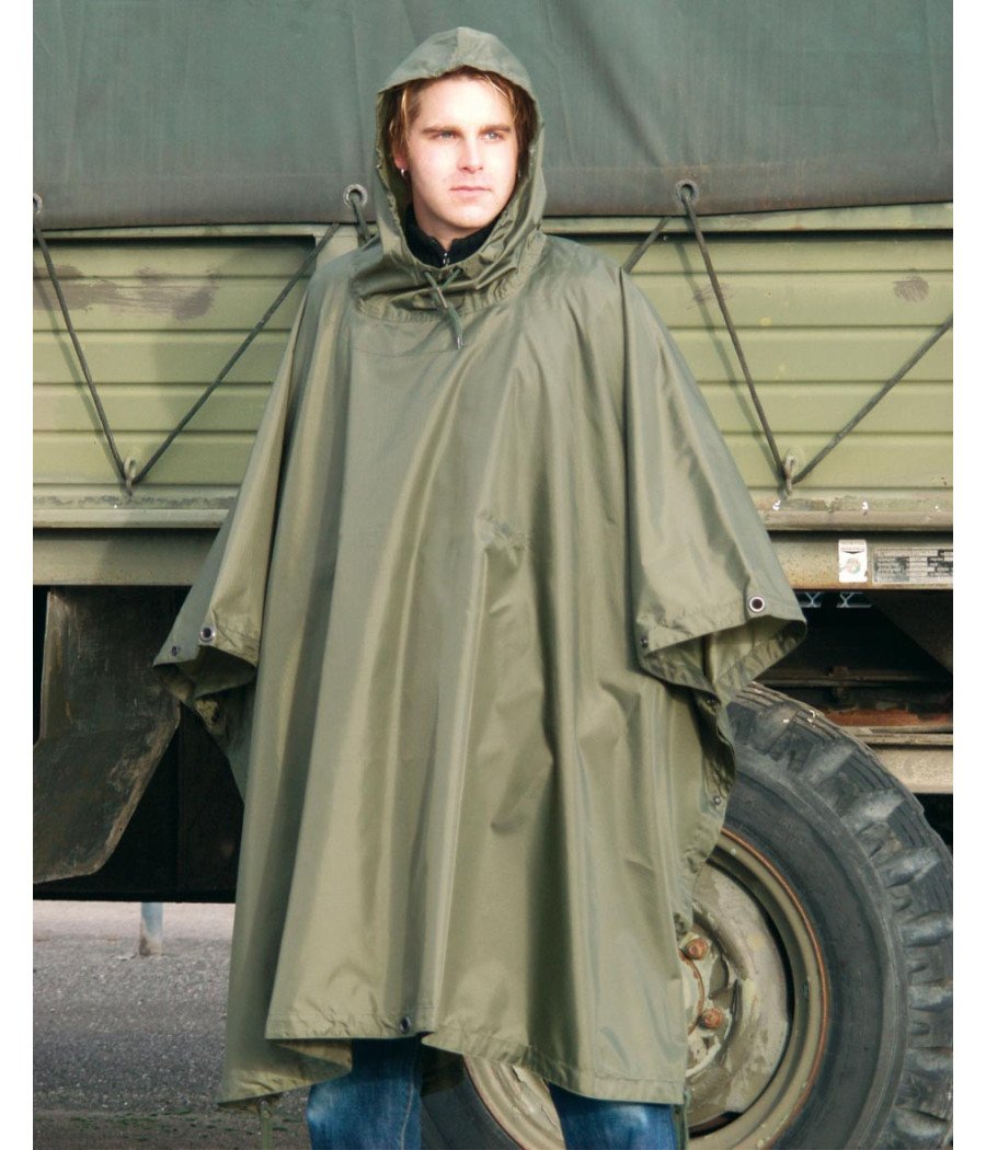 Mil-Tec Od Ripstop 260gr Wet Weather Poncho ′Basic- Palapinsiaustė olive žalia