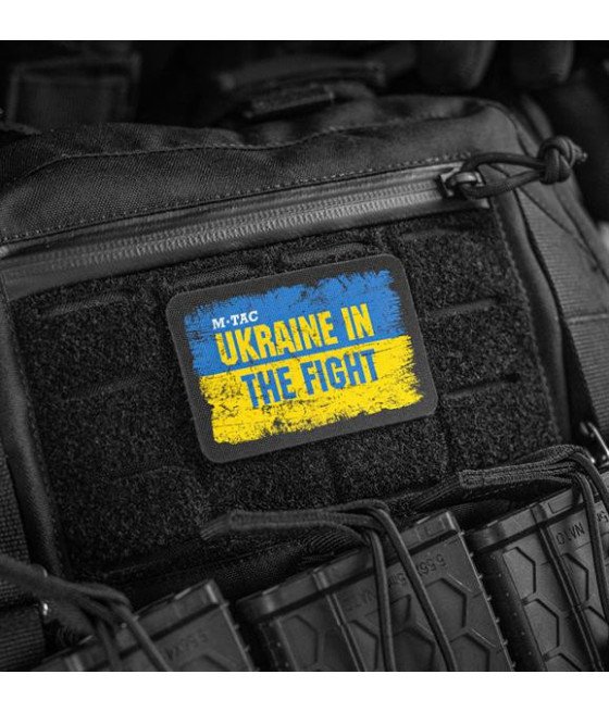 M-Tac patch Ukraine in the Fight (80х50 mm) Antsiuvas su Ukrainos simbolika