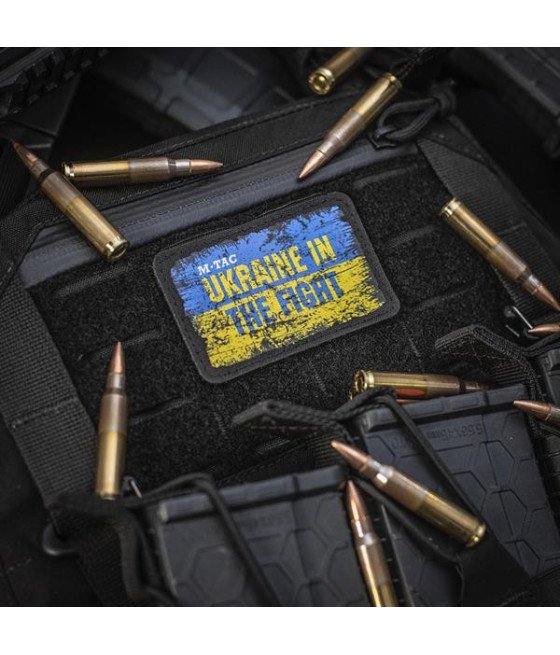 M-Tac patch Ukraine in the Fight (80х50 mm) Antsiuvas su Ukrainos simbolika