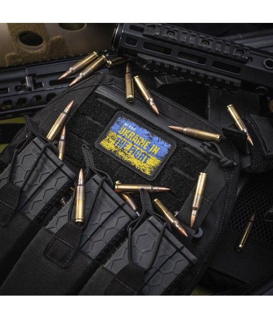 M-Tac patch Ukraine in the Fight (80х50 mm) Antsiuvas su Ukrainos simbolika