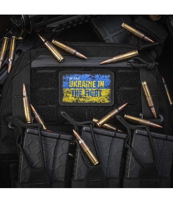 M-Tac patch Ukraine in the Fight (80х50 mm) Antsiuvas su Ukrainos simbolika