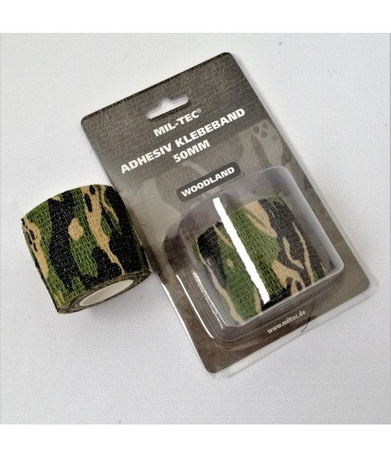 Mil-Tec Woodland 50mm (4,5m) Adhesive Tape Woodland marginimo lipni juosta maskavimui