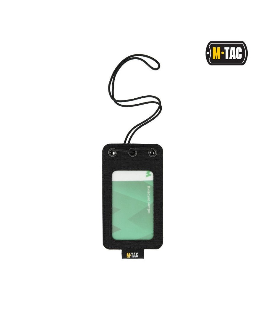 M-Tac Tactical Badge Holder Hanging ID Card Case Hook Surface Draw Cord ID kortelės ar pažymėjimo dėklas