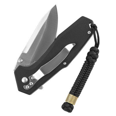 M-Tac Knife Lanyard Fish & Cylindre – virvelė peiliui, Juoda