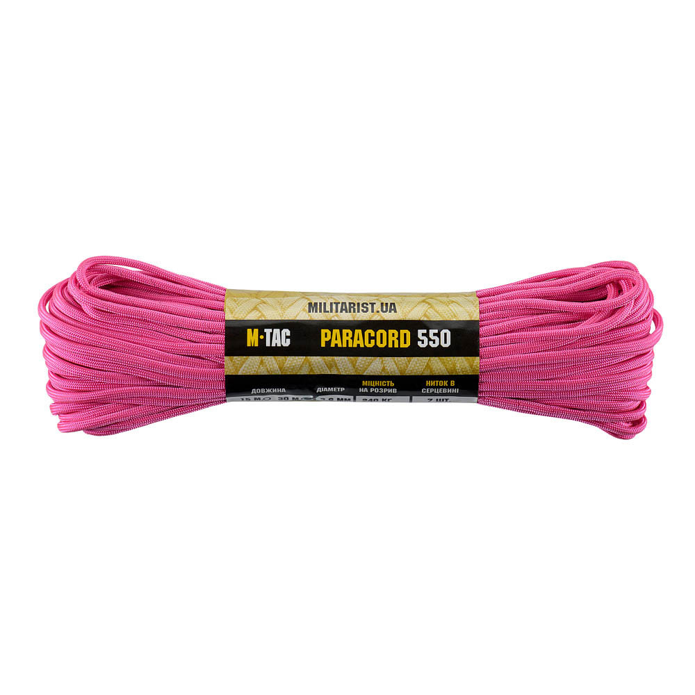 M-Tac Paracord 550 Type III 30 m – parakordas, Neon Pink