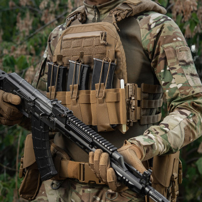 M-Tac Front Panel for Plate Carrier Three Mags – dėtuvių panelė, Coyote