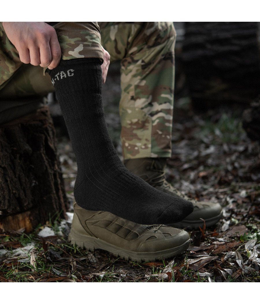 M-Tac Tactical Winter Socks Wool Black Žieminės vilnonės kojinės