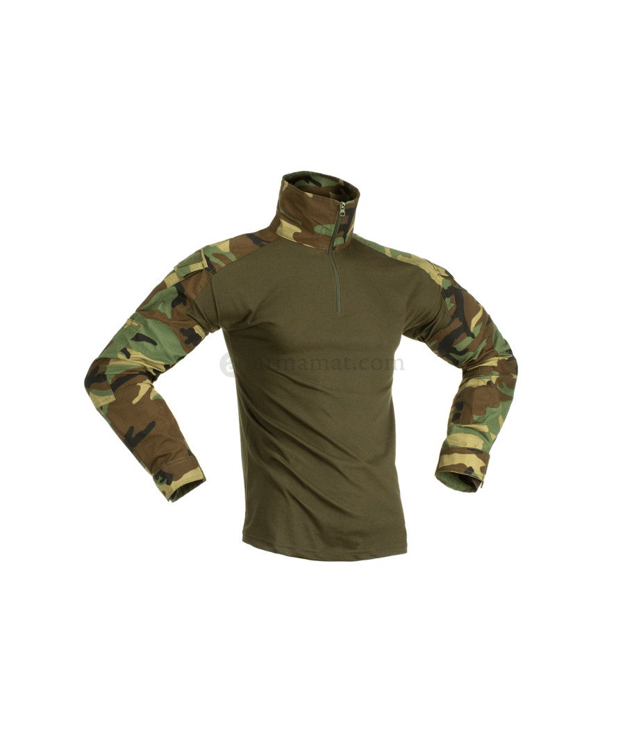 Invader Gear Combat Shirt Woodland Taktiniai marškiniai