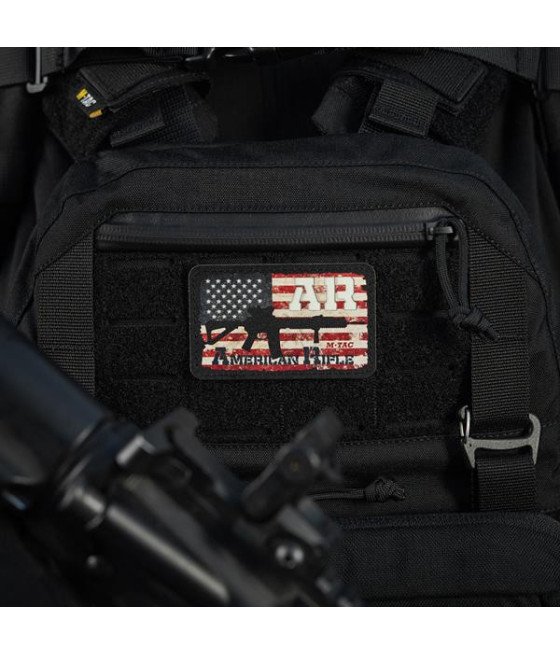 M-Tac Patch AR-15 American Rifle (80х50 мм) Black/GID Antsiuvas