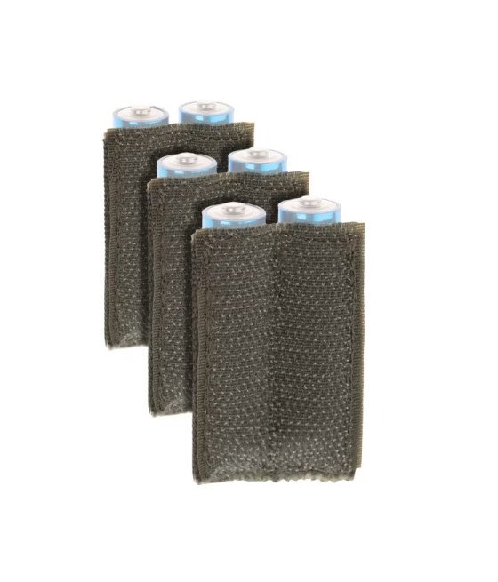 Invader Gear Battery Strapp AA 3-pack OD Velcro Baterijų dėklas tvirtinamas Velcru