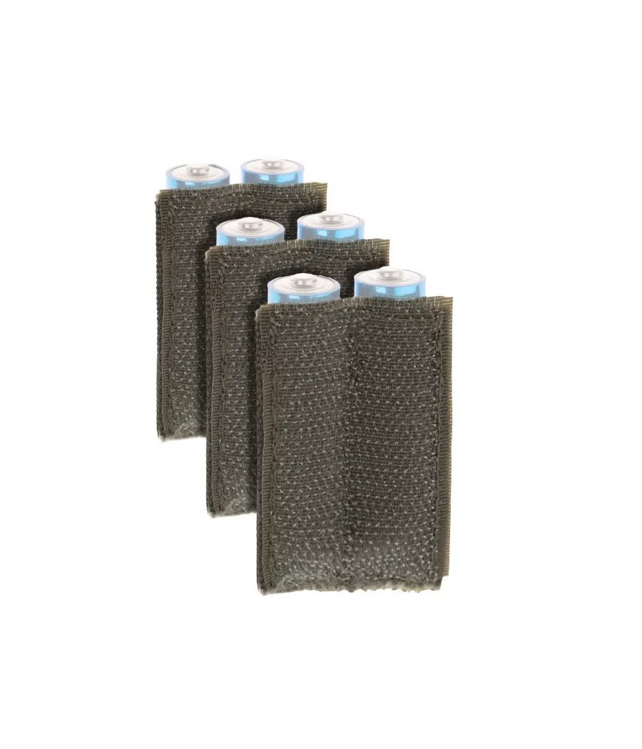 Invader Gear Battery Strapp AA 3-pack OD Velcro Baterijų dėklas tvirtinamas Velcru