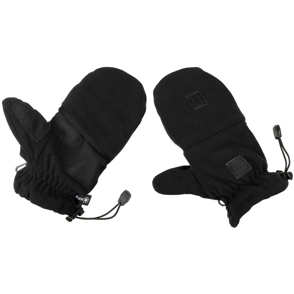 MFH Fleece Gloves with Pull Loops Flisinės pirštinės, Juoda