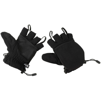 MFH Fleece Gloves with Pull Loops Flisinės pirštinės, Juoda