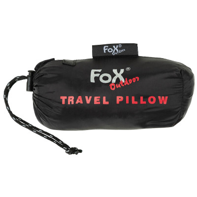 Fox Outdoor Travel Pillow Inflatable Pripučiama kelioninė pagalvė, Juoda