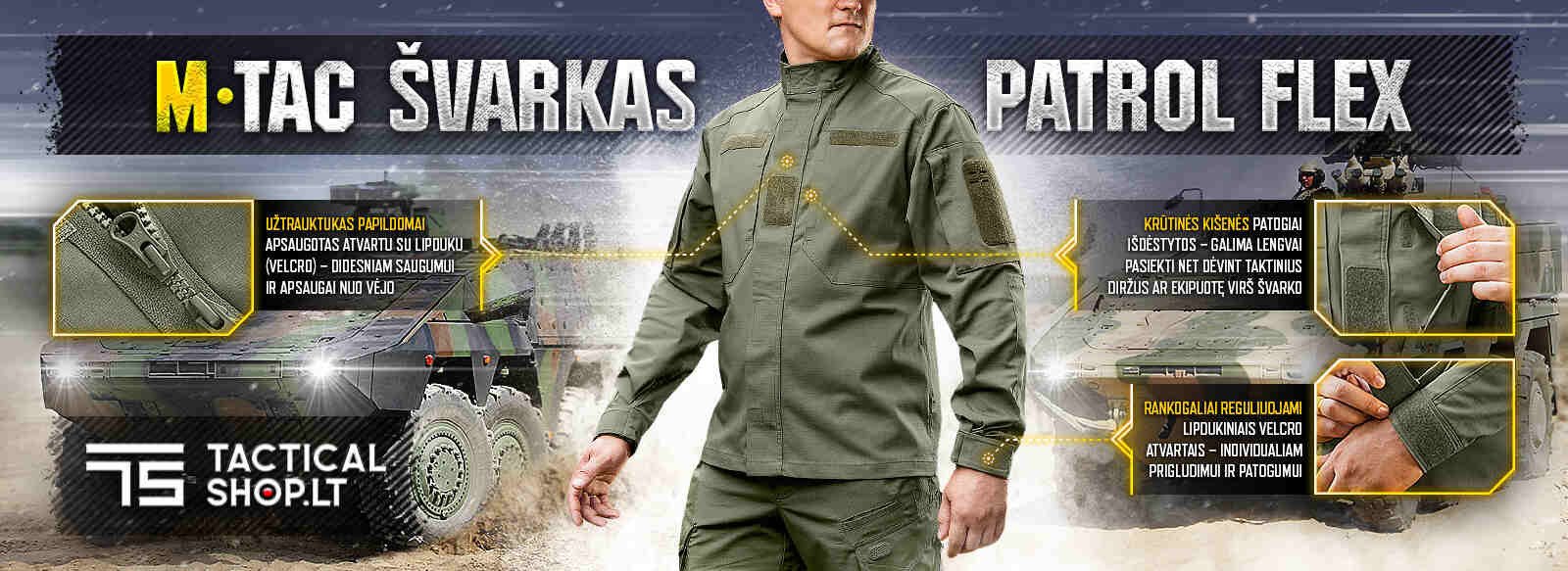M-Tac Jacket Patrol Flex Švarkas su Velcro lipdukais antsiuvams